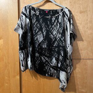 Vince Camuto Asymmetrical Draped Blouse Large